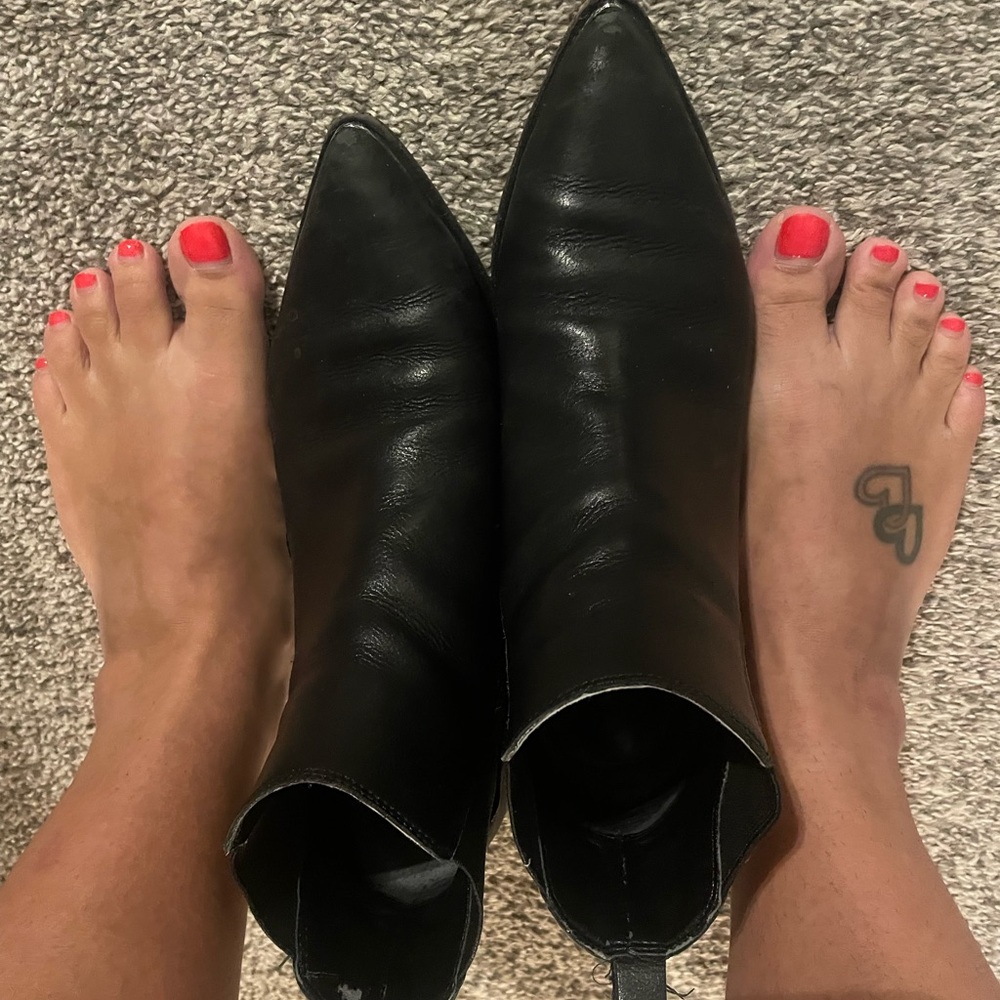 Well worn smelly stinky Black Women's Ankle Boots